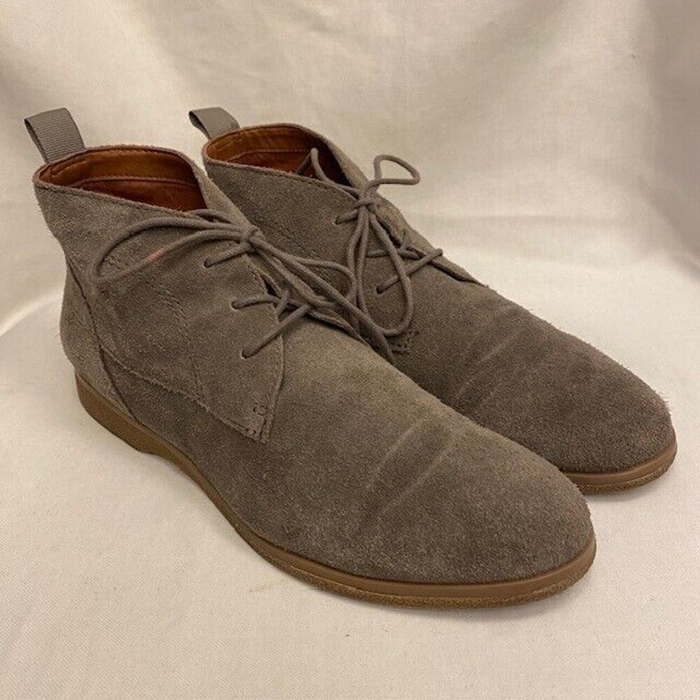Franco Sarto Gray Suede Leather Lace Up Chukka Booties Boots Shoes Womens 8.5